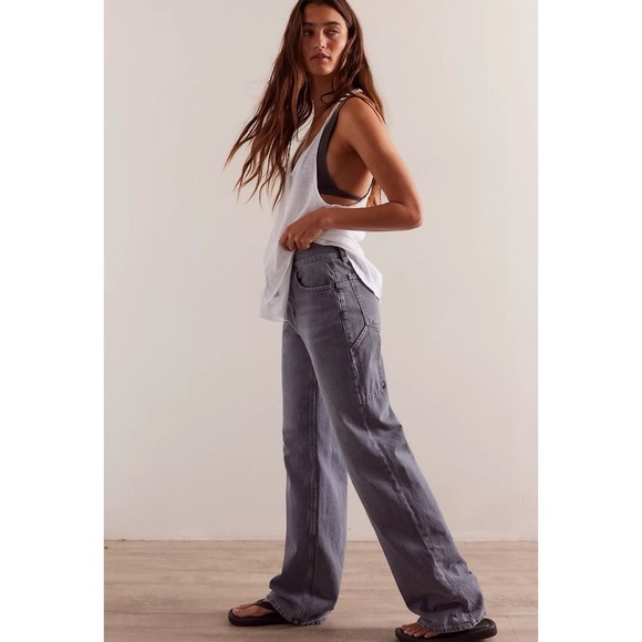New Free People Tinsley Baggy High Rise Jeans Denim Wide Leg We The Free 26 - Picture 4 of 12